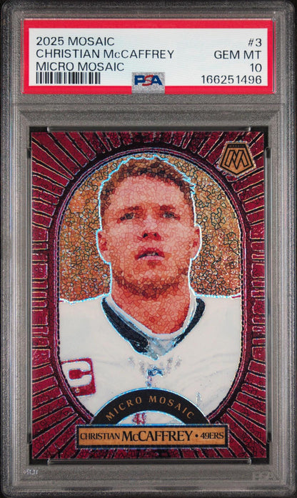2025 PANINI MOSAIC MICRO MOSAIC 3 CHRISTIAN McCAFFREY PSA 10