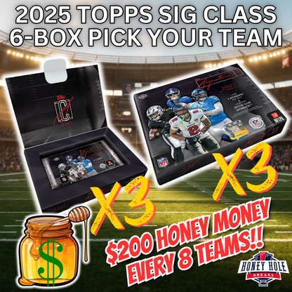 3x '25 Topps Signature Class Football Hobby, 3x '25 Topps Signature Class Football Jumbo - Pick Your Team Break #1773