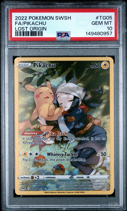 2022 POKEMON SWORD & SHIELD LOST ORIGIN TG05 FULL ART/PIKACHU