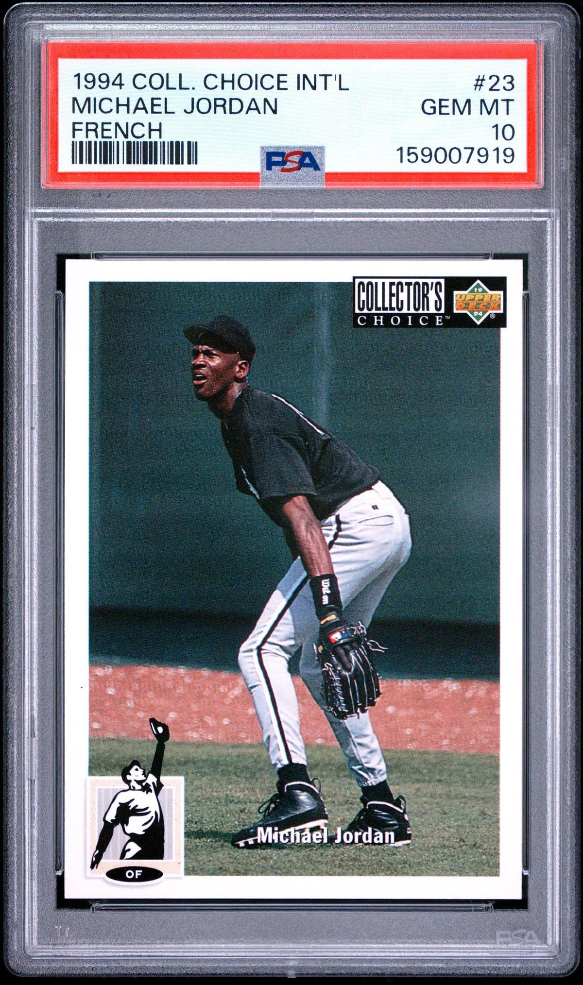 1994 COLLECTOR'S CHOICE INTERNATIONAL 23 MICHAEL JORDAN FRENCH PSA 10