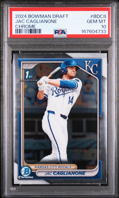 2024 Bowman Draft BDC8 Jac Caglianone Chrome PSA 10