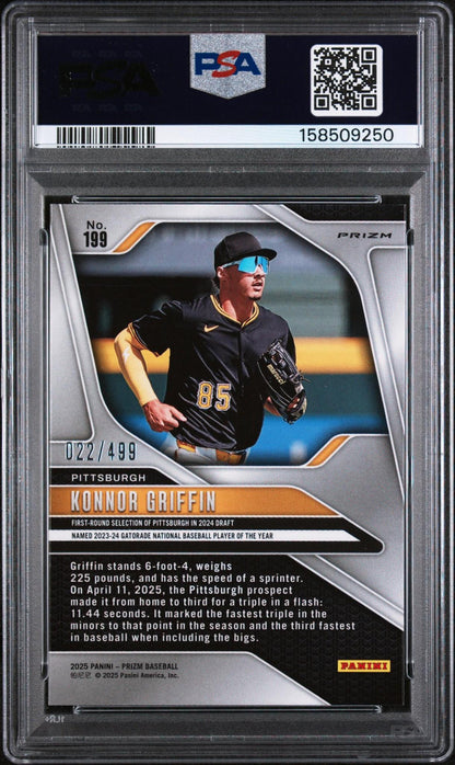 2025 PANINI PRIZM 199 KONNOR GRIFFIN PULSAR PSA 10
