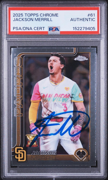 2025 Topps Chrome #61 Jackson Merrill PSA Authentic