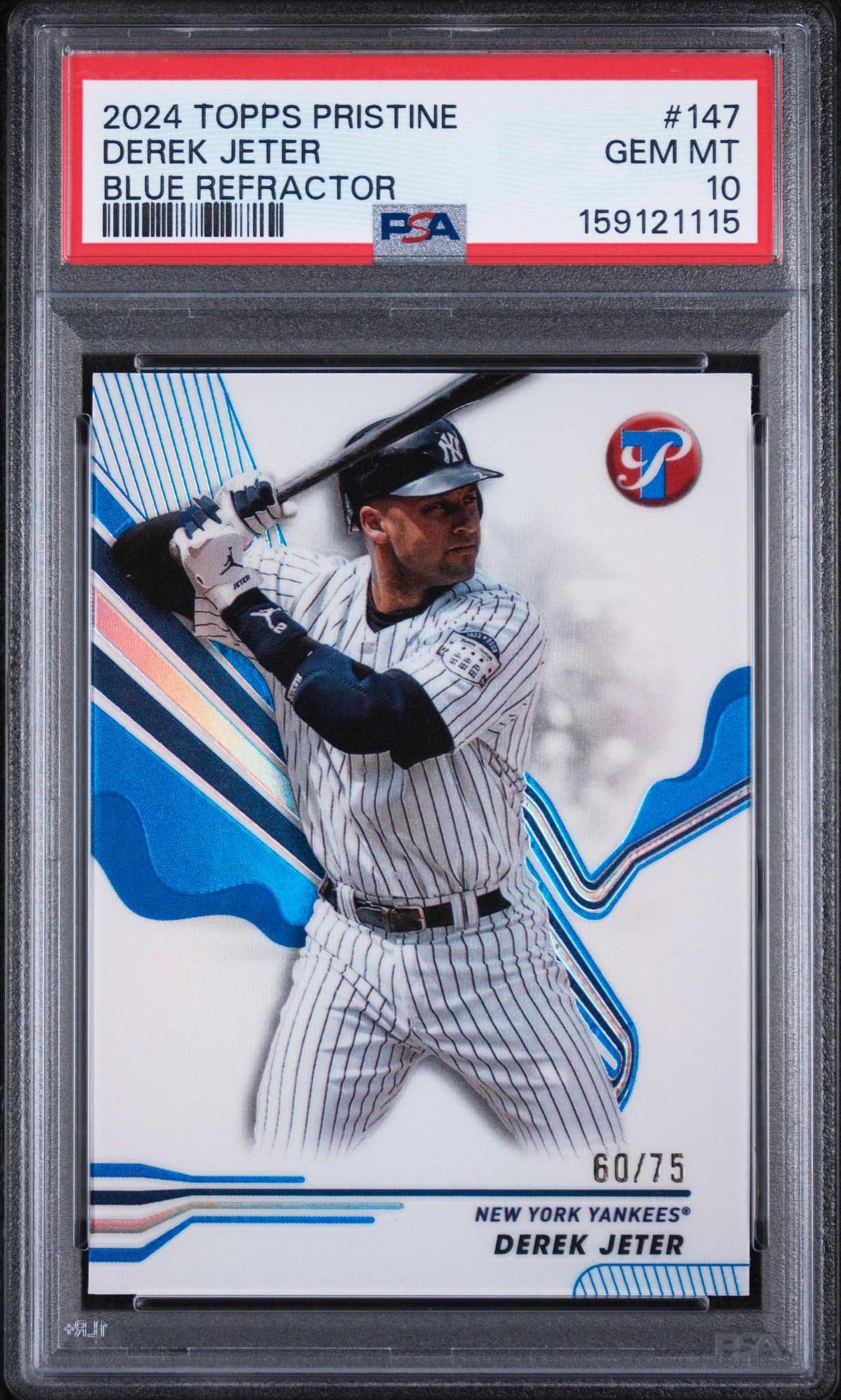 2024 TOPPS PRISTINE 147 DEREK JETER BLUE REFRACTOR PSA 10