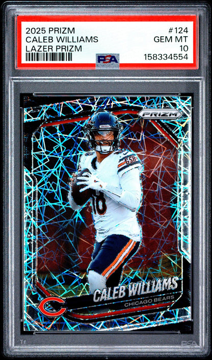 2025 Panini Prizm 124 Caleb Williams Lazer Prizm PSA 10
