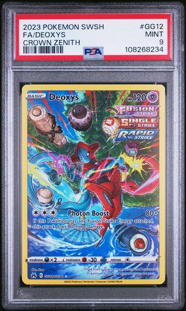 2023 POKEMON SWORD AND SHIELD CROWN ZENITH #GG12 FA/DEOXYS CROWN ZENITH PSA 9