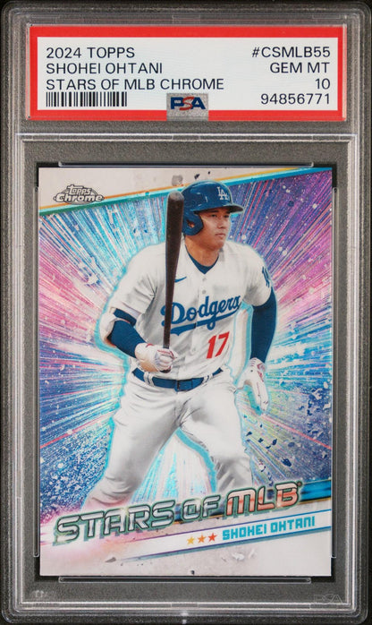 2024 Topps Stars Of Mlb Chrome #CSMLB55 Shohei Ohtani Series 2 PSA 10