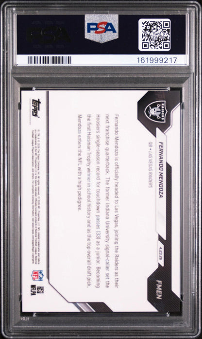 2026 TOPPS NOW #FMEN FERNANDO MENDOZA PSA 10