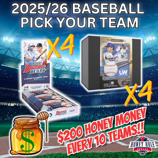 4x 2026 Under Wraps Autographed Baseballs, 4x 2025 Bowman's Best Hobby - PICK YOUR TEAM Break #1788
