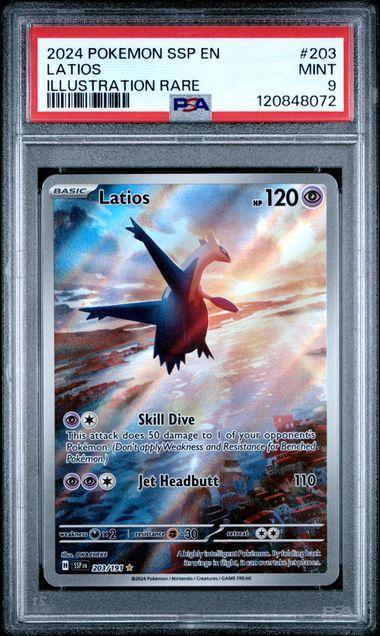 2024 POKEMON SSP EN-SURGING SPARKS #203 LATIOS ILLUSTRATION RARE PSA 9