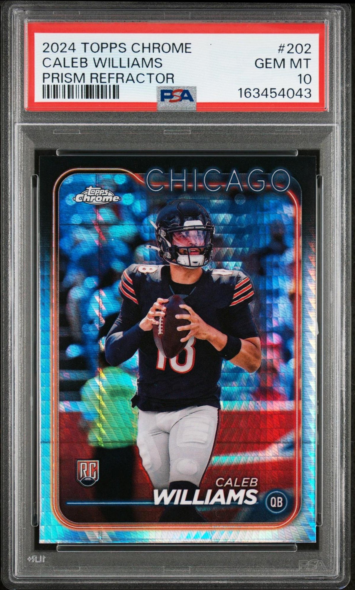2024 TOPPS CHROME 202 CALEB WILLIAMS PRISM REFRACTOR PSA 10