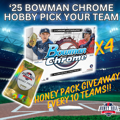 4x 2025 Bowman Chrome Baseball Hobby - PICK YOUR TEAM Break #1278