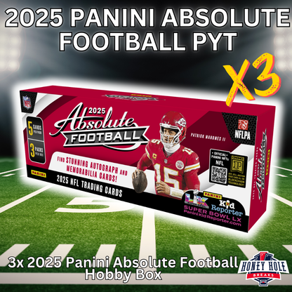 3x 2025 Panini Absolute Football Hobby - Pick Your Team Break #1261