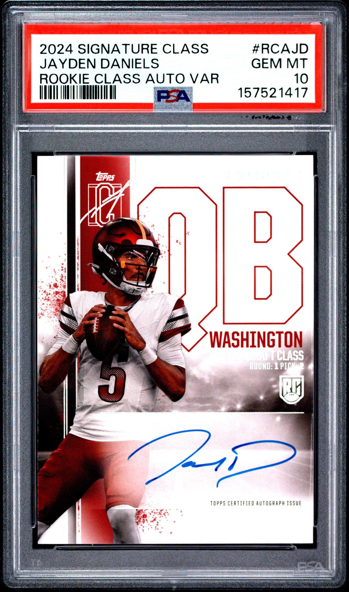 2024 TOPPS SIGNATURE CLASS ROOKIE CLASS AUTOGRAPH VARIATION RCAJD JAYDEN DANIELS