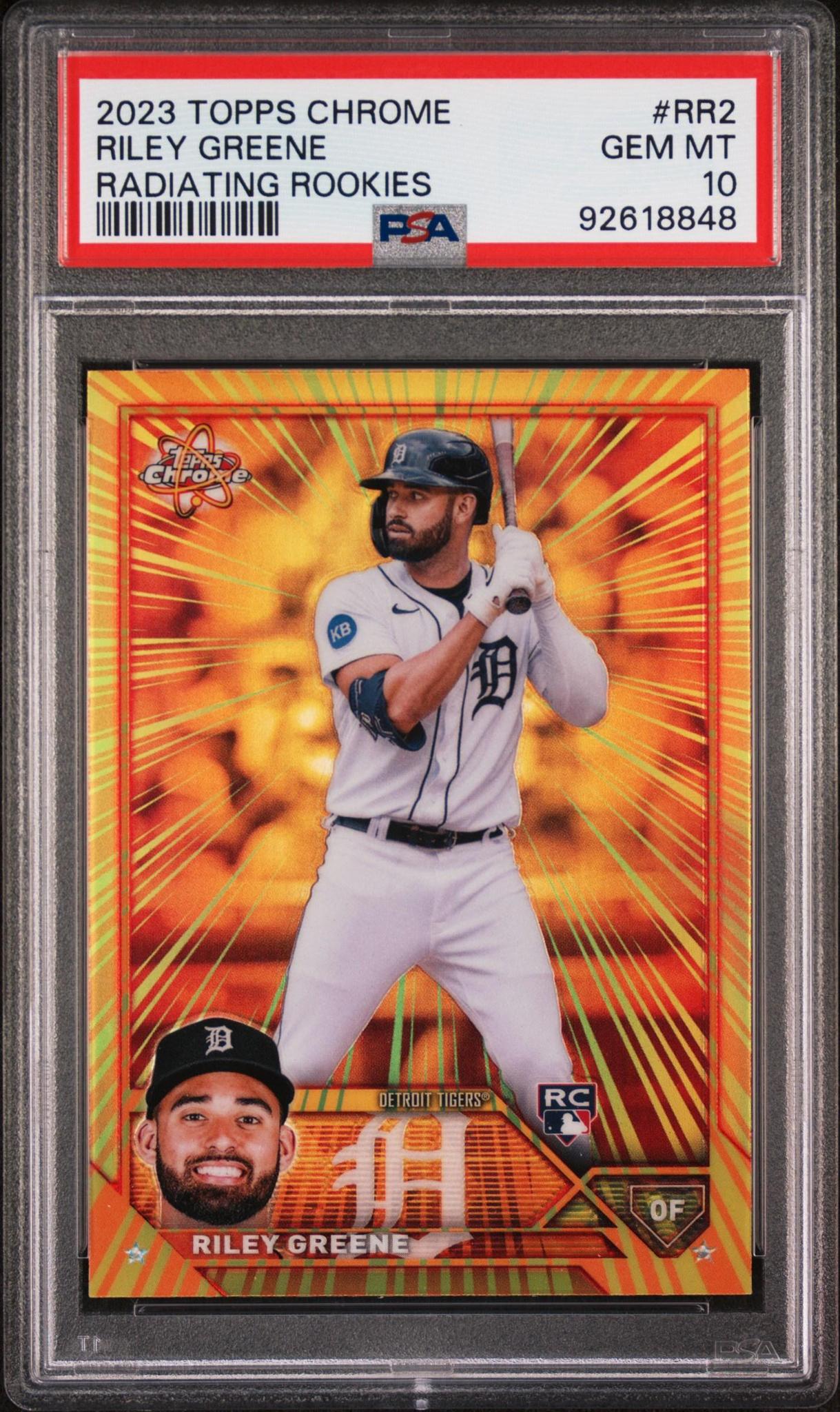 2023 Topps Chrome Riley Greene Radiating Rookies PSA 10