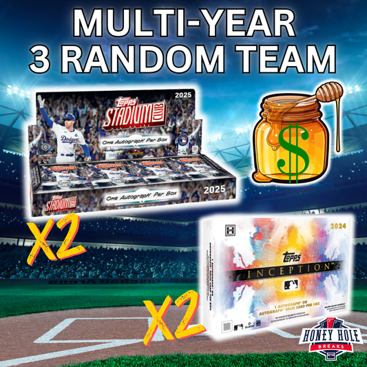 2x '24 Topps Inception, 2x '25 Topps Stadium Club Hobby - 3 RANDOM TEAM Break #1576