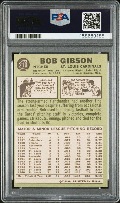 1967 TOPPS 210 BOB GIBSON PSA 7