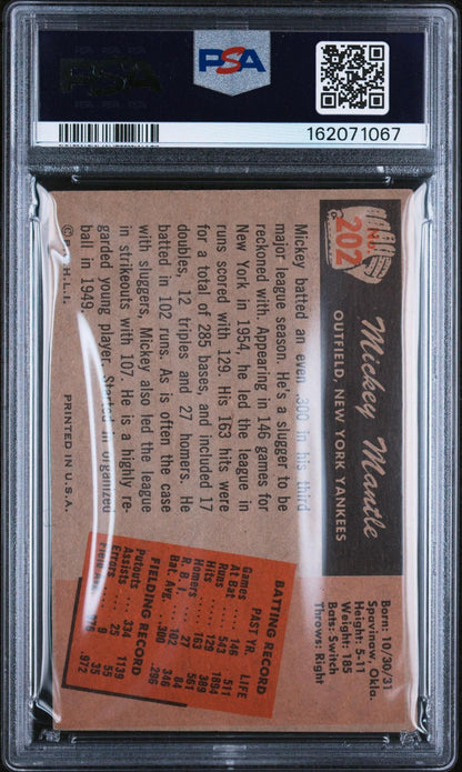 1955 BOWMAN 202 MICKEY MANTLE PSA 3.5