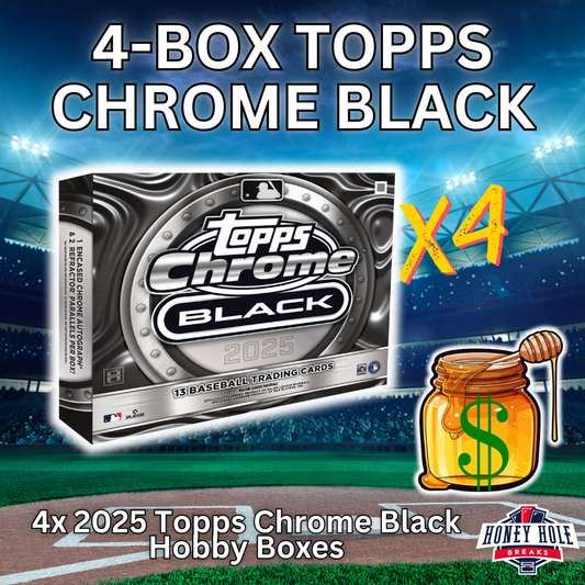 4x 2025 Topps Chrome Black Baseball Hobby - 3 Random Team Break #929