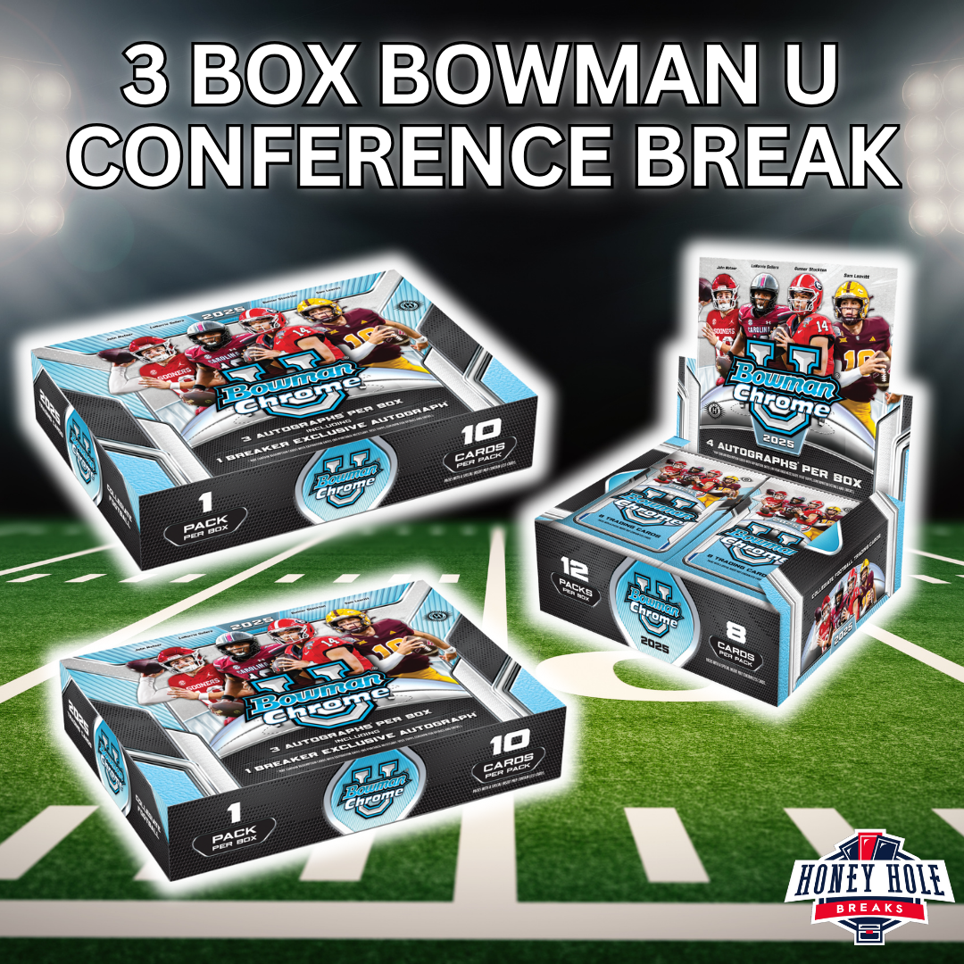2x 2025 Bowman Chrome U Football Breaker's Delight, 1x 2025 Bowman Chrome U Football Jumbo - Random Conference Break #1252