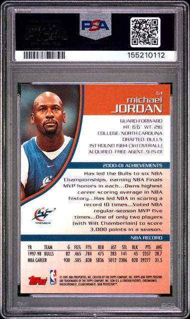 2001 Topps Pristine Michale Jordan #6 PSA 9