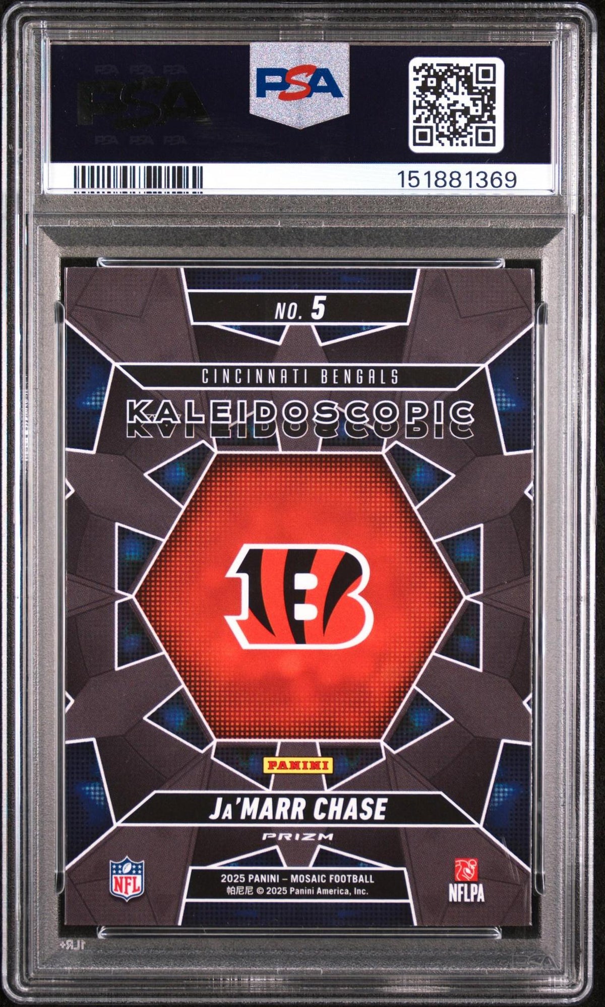 2025 Panini Mosaic Kaleidoscopic #5 Ja'Marr Chase PSA 9