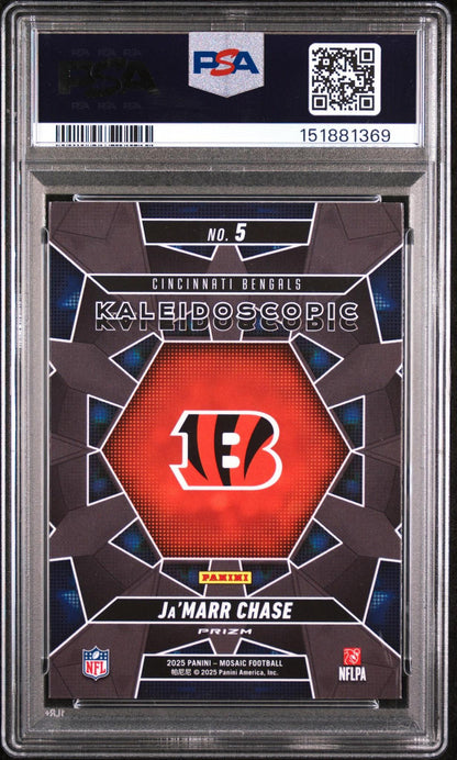 2025 Panini Mosaic Kaleidoscopic #5 Ja'Marr Chase PSA 9
