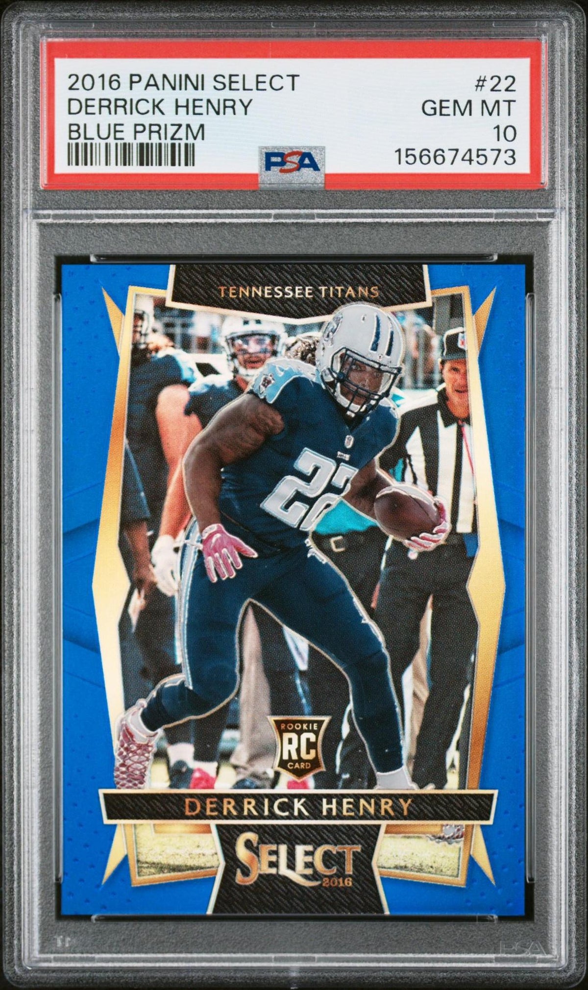 2016 PANINI SELECT 22 DERRICK HENRY BLUE PRIZM PSA 10