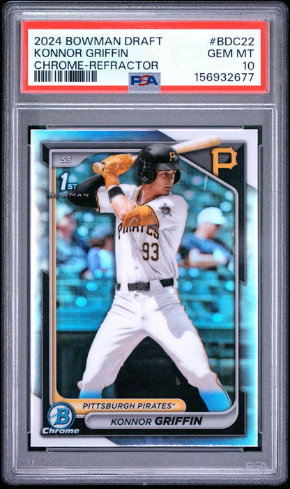 2024 BOWMAN DRAFT BDC22 KONNOR GRIFFIN CHROME-REFRACTOR PSA 10