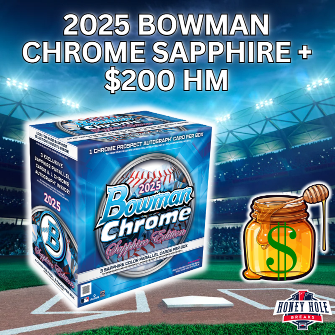 1x '25 Bowman Chrome Update Sapphire Baseball - 3 RANDOM TEAM Break #1223