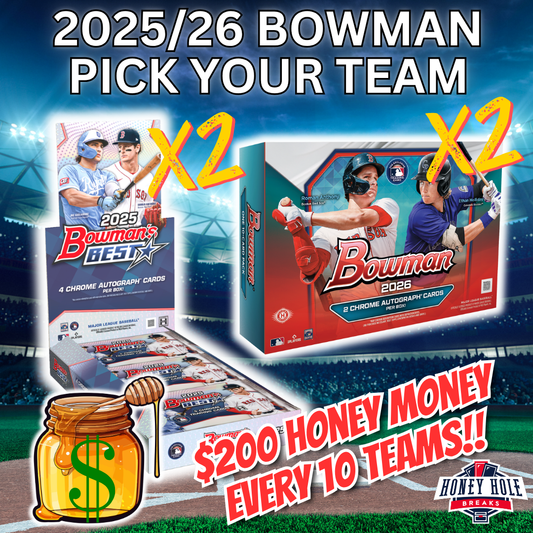 2x 2026 Bowman Baseball Delight, 2x 2025 Bowman's Best Baseball Hobby - PICK YOUR TEAM Break #1744