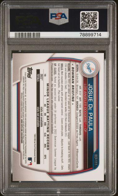 2023 Bowman Josue De Paula #BCP111 Auto PSA 10 Auto 10