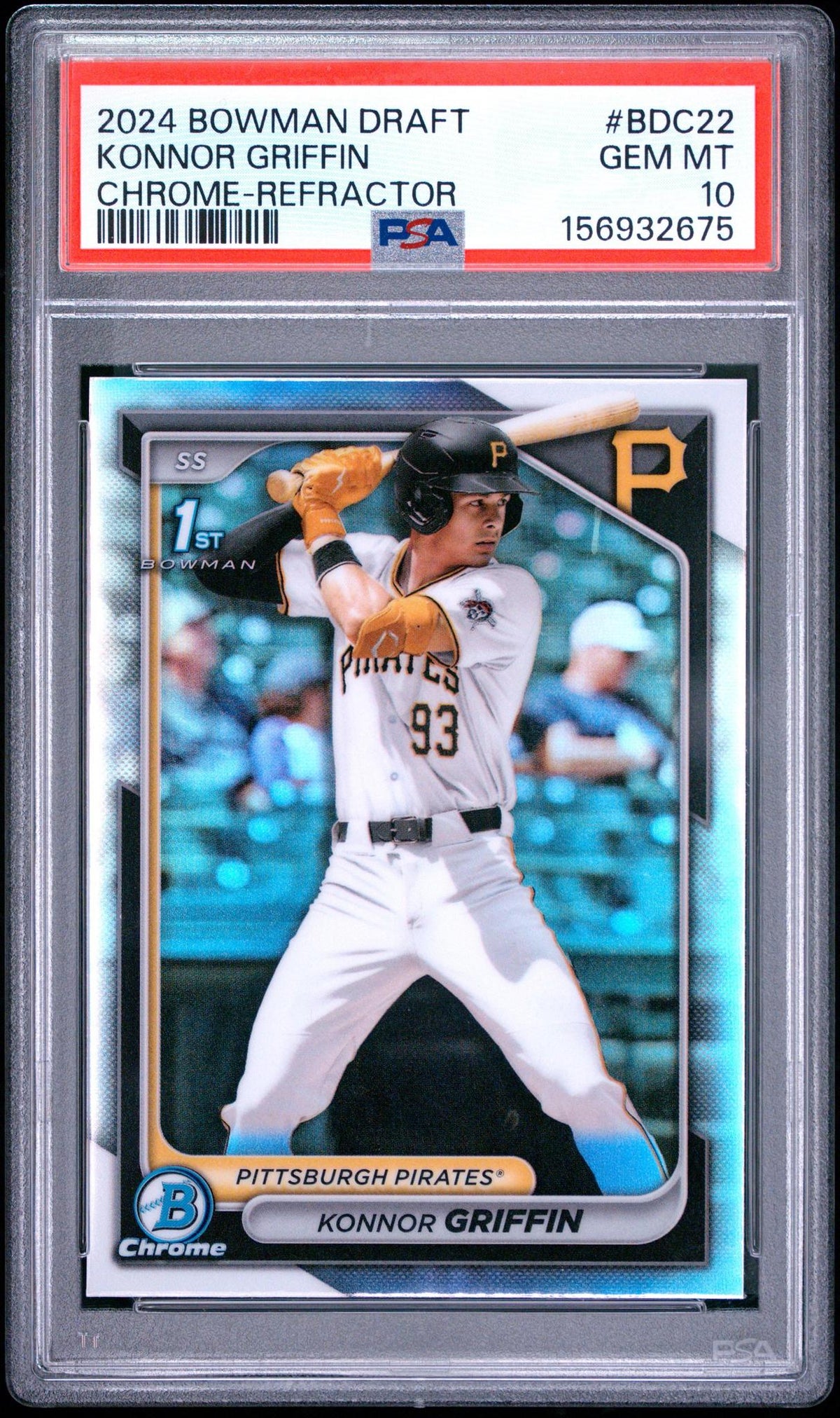 2024 BOWMAN DRAFT #BDC22 KONNOR GRIFFIN CHROME REFRACTOR PSA 10