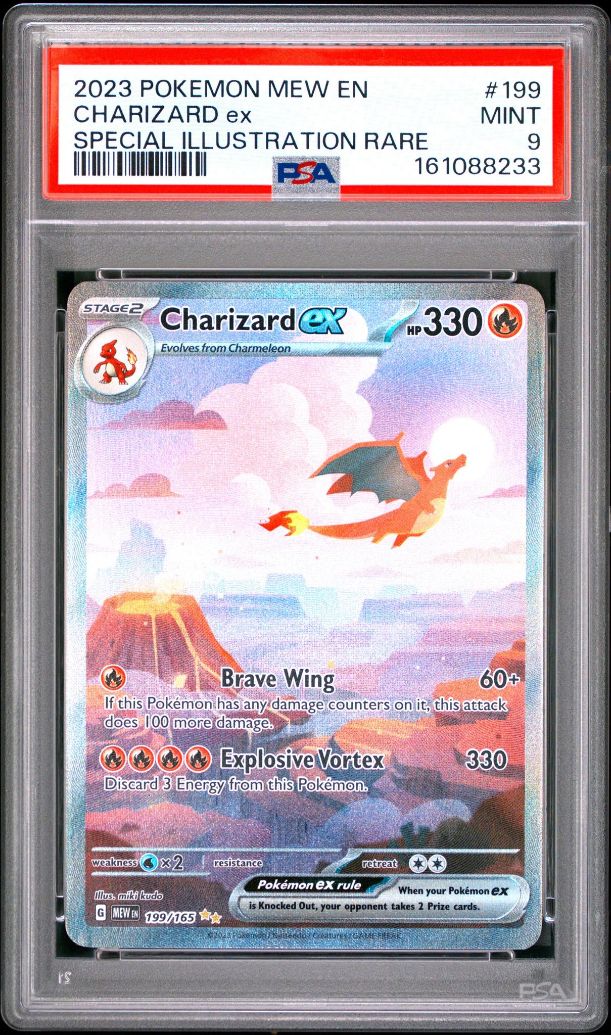 2023 POKEMON MEW EN-151 199 CHARIZARD EX SPECIAL ILLUSTRATION RARE PSA 9
