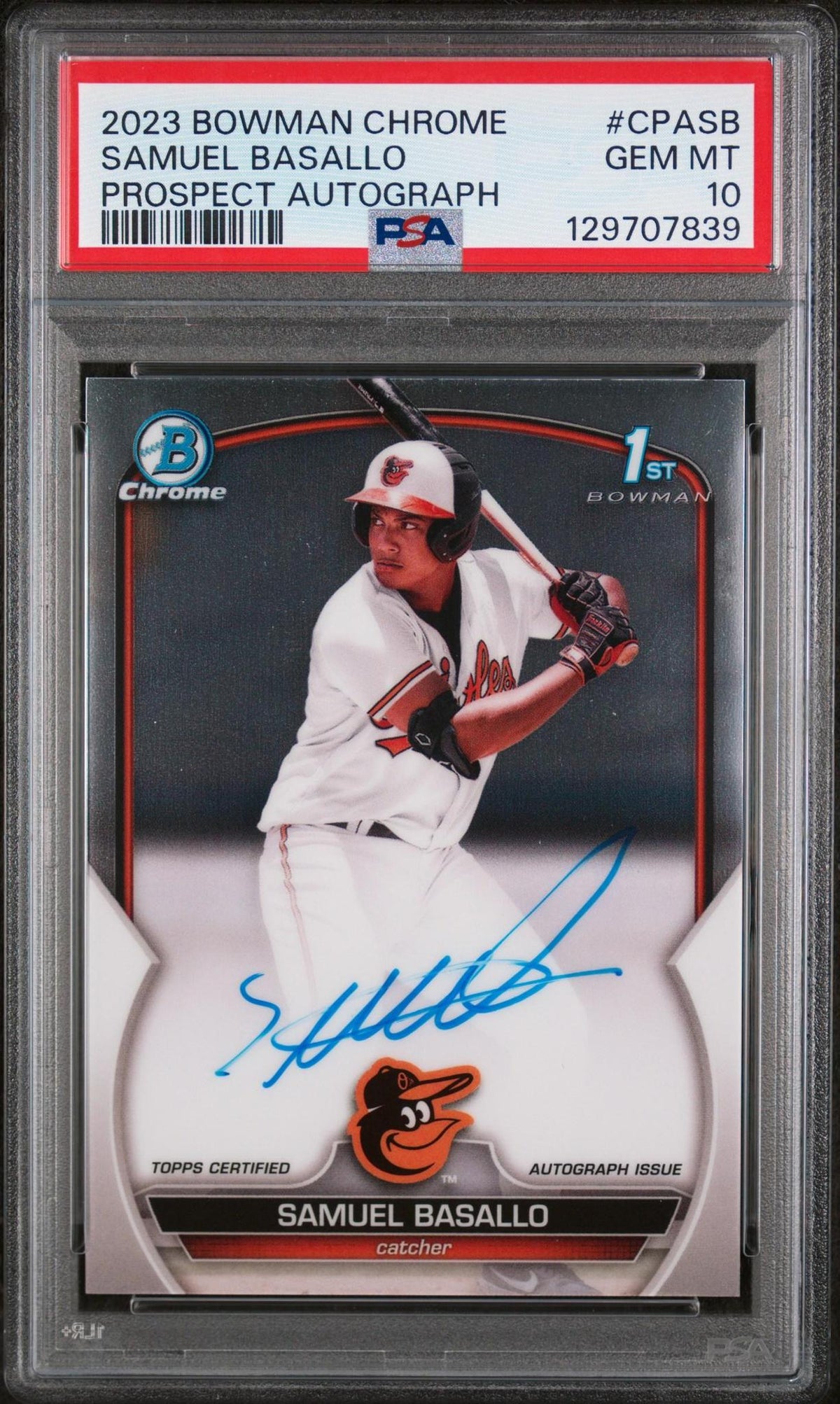 2023 BOWMAN CHROME PROSPECT AUTOGRAPHS CPASB SAMUEL BASALLO PSA 10