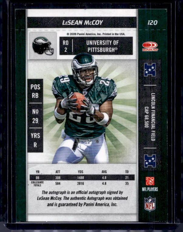 2009 Contenders Lesaean McCoy #120 Autograph