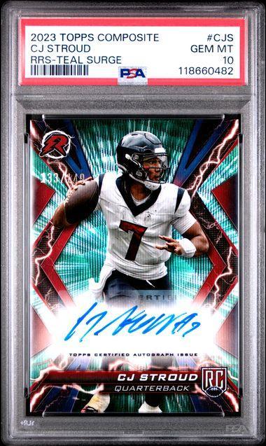 2023 TOPPS COMPOSITE RESURGENCE ROOKIE SIGNATURES #CJS CJ STROUD RRS-TEAL SURGE PSA 10