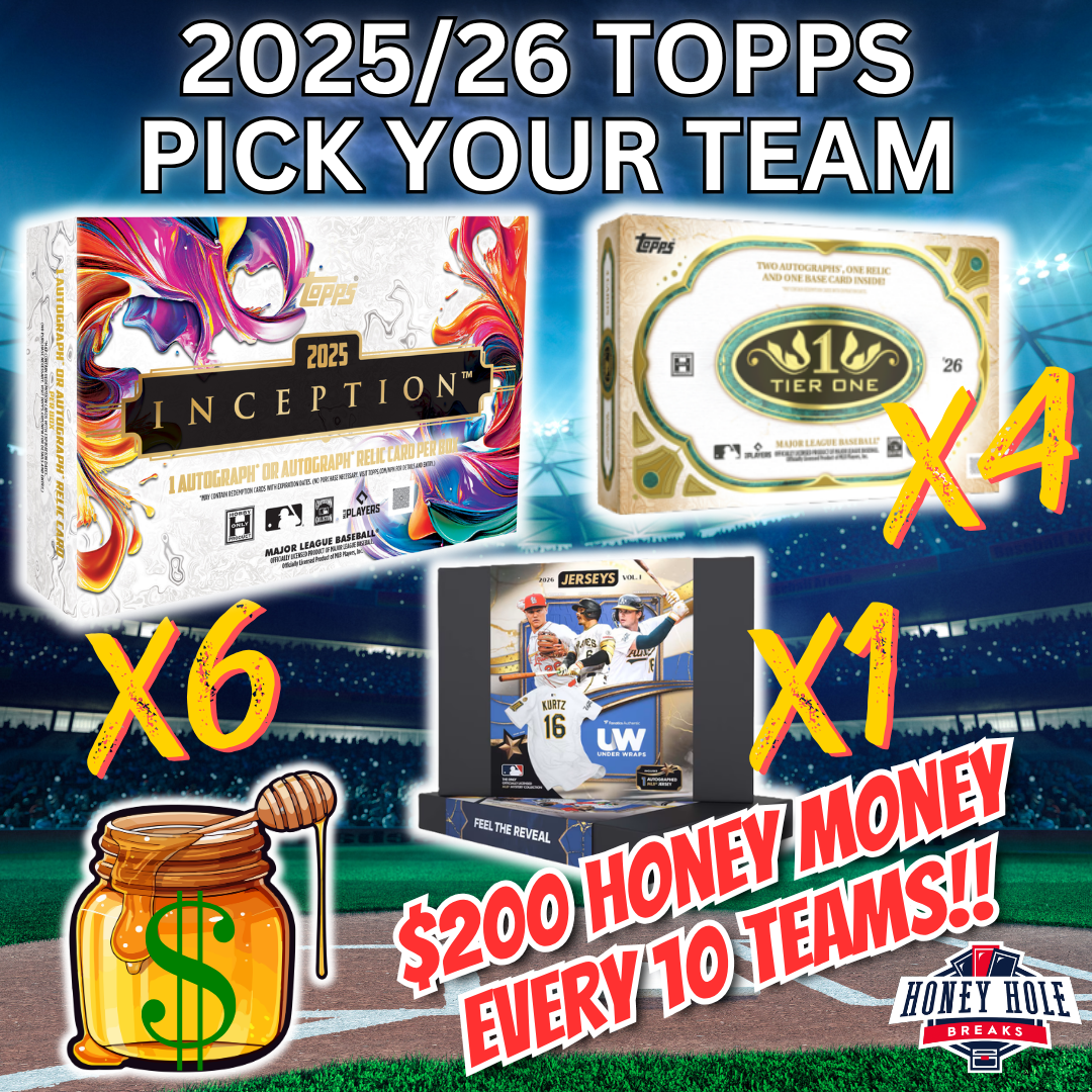 4x '26 Topps Tier One Baseball Hobby, 6x '25 Topps Inception Baseball Hobby, 1x '26 Under Wraps Mystery Autographed Baseball Jersey - PICK YOUR TEAM Break #1838