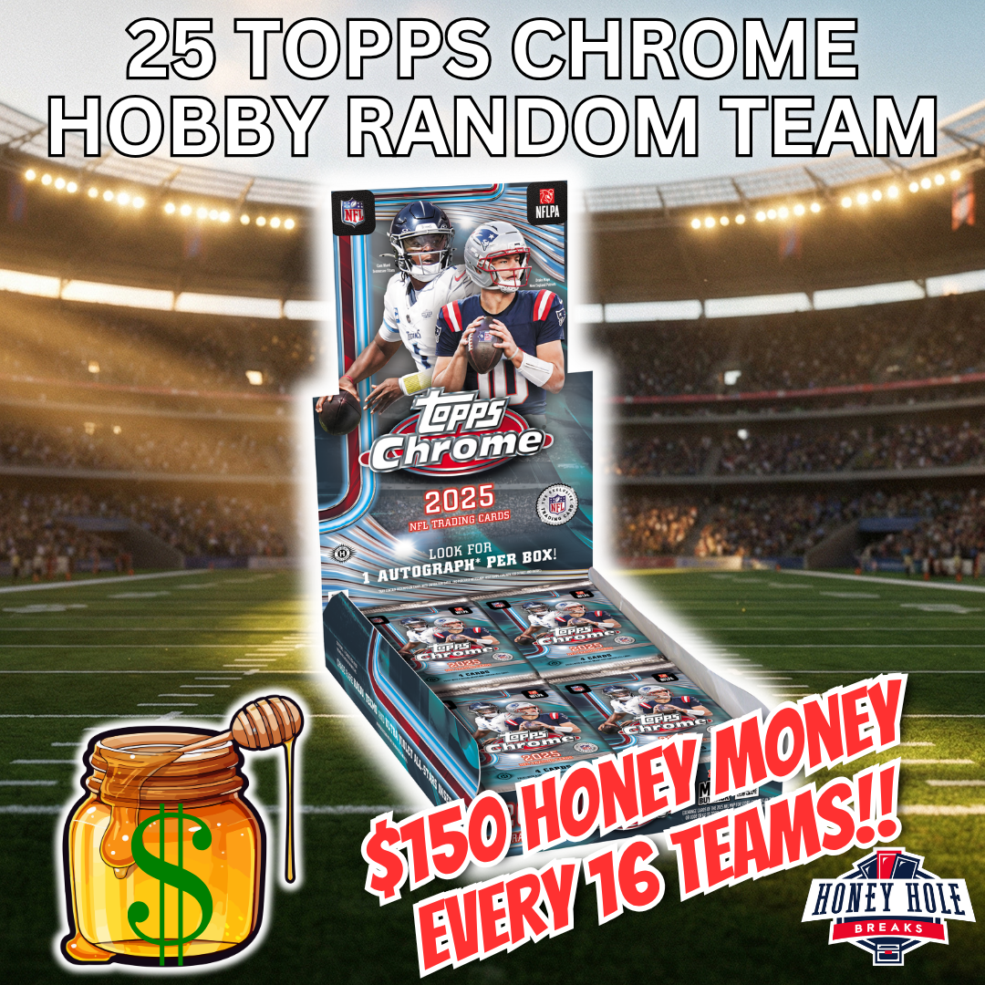1x 2025 Topps Chrome Football Hobby - RANDOM TEAM Break #1652