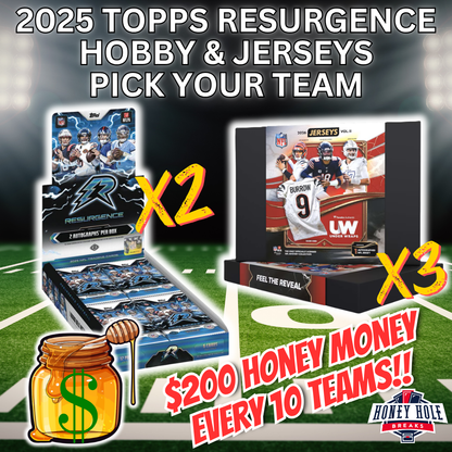 2x 2025 Topps Resurgence Football Hobby, 3x 2026 Under Wraps Autographed NFL Jerseys Vol. II - Pick Your Team Break #2089