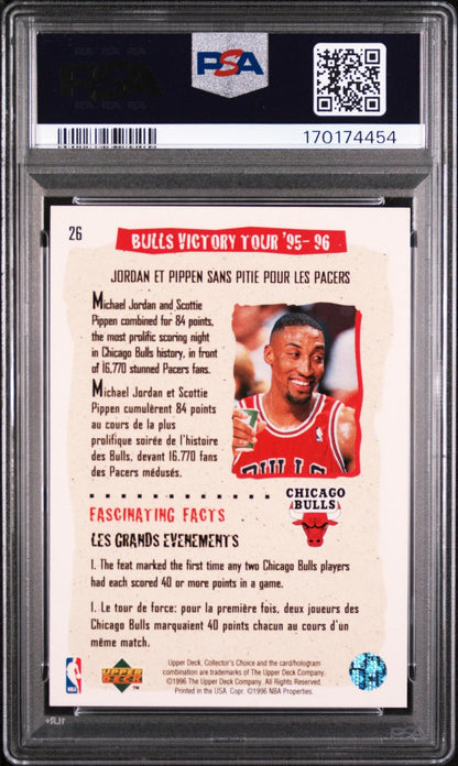 1996 COLLECTOR'S CHOICE INTERNATIONAL 26 MICHAEL JORDAN FRENCH PSA 10