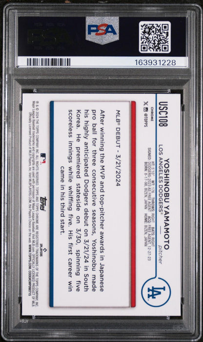 2024 TOPPS CHROME UPDATE #USC108 YOSHINOBU YAMAMOTO