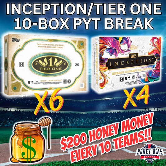 6x 2026 Topps Tier One Baseball Hobby, 4x 2025 Topps Inception Baseball Hobby - PICK YOUR TEAM Break #1884