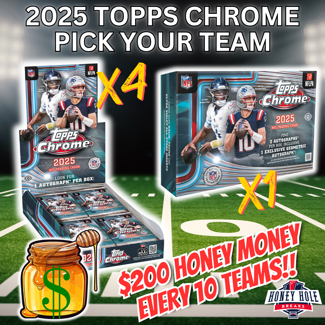 4x 2025 Topps Chrome Football Hobby, 1x 2025 Topps Chrome Football Delight - Pick Your Team Break #2059