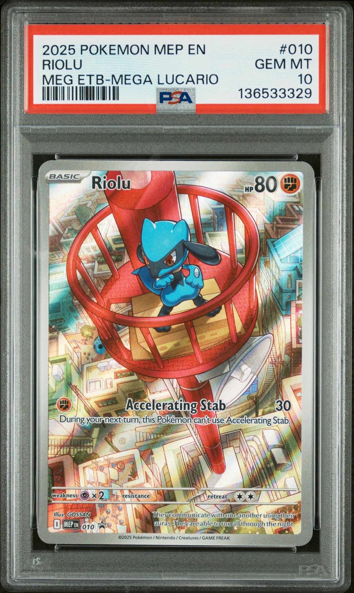 2025 Pokemon MEP Riolu #010 PSA 10
