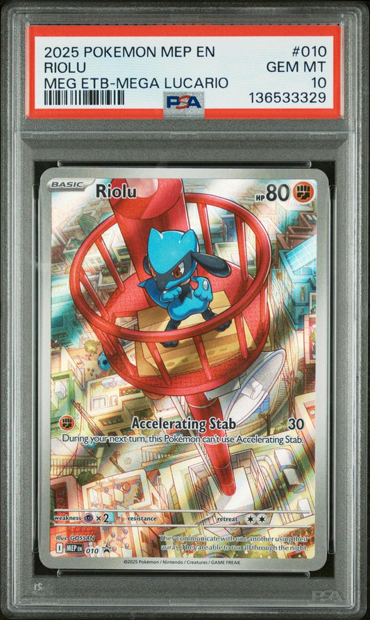 2025 Pokemon MEP Riolu #010 PSA 10