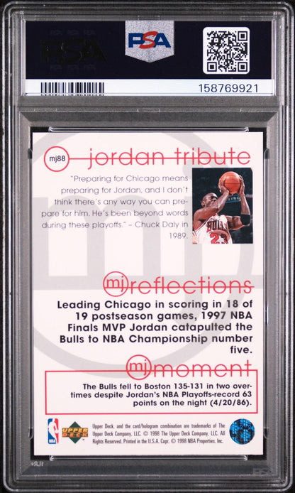 1998 UPPER DECK JORDAN TRIBUTE MJ88 MICHAEL JORDAN MJ REFLECTIONS PSA 10