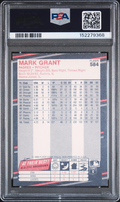 1988 Fleer #584 - Mark Grant PSA Authentic