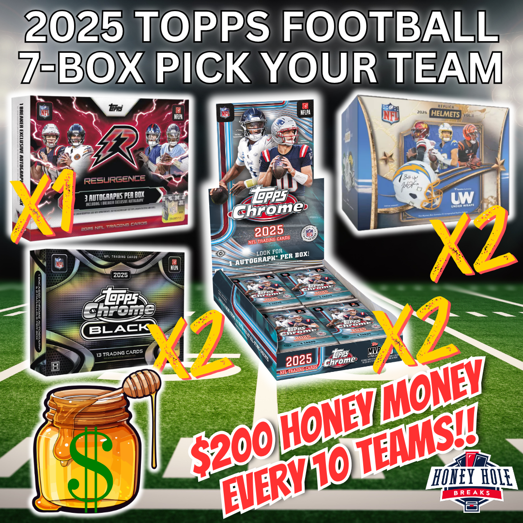 2x '25 Topps Chrome Football Hobby, 2x '25 Topps Chrome Black Football Hobby, 2x 2026 Under Wraps Autographed NFL Replica Helmets,  1x '25 Topps Resurgence Football Delight - Pick Your Team Break #1992