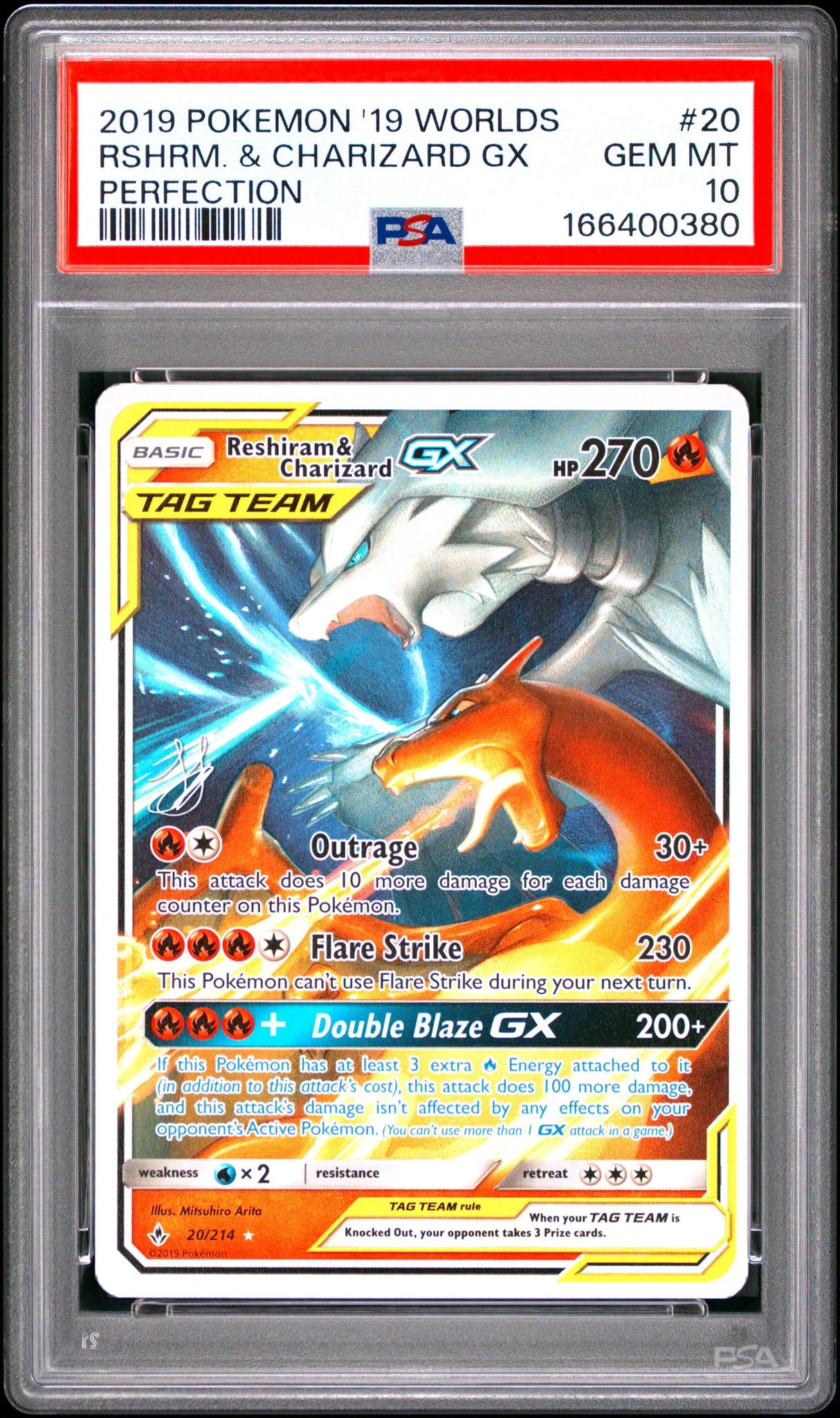2019 Pokemon 2019 World Championships Deck Perfection 20 Reshiram & Charizard Gx PSA 10